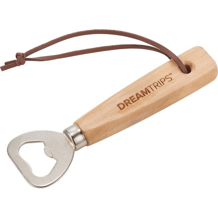 houten flesopener met opdruk