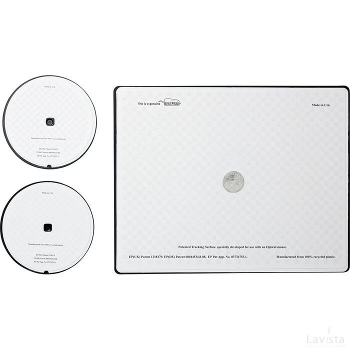 Brite-Mat® combiset 2 van muismat en onderzetter Zwart