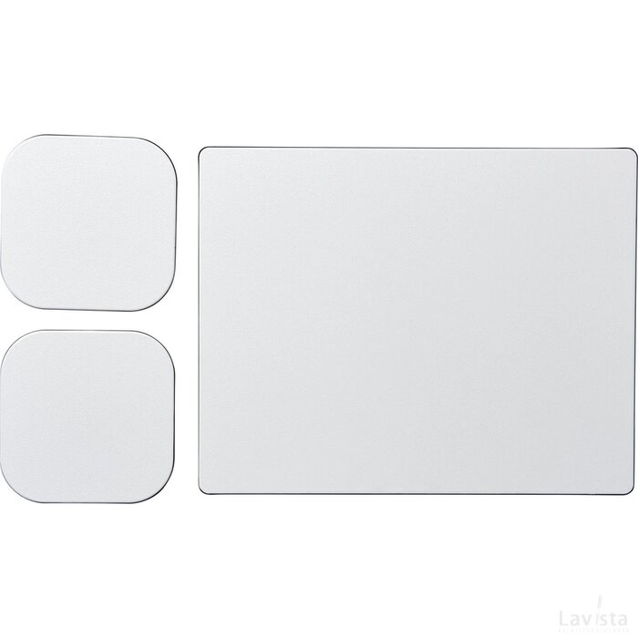 Brite-Mat® combiset 3 van muismat en onderzetter Zwart