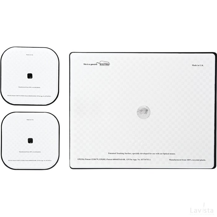 Brite-Mat® combiset 3 van muismat en onderzetter Zwart