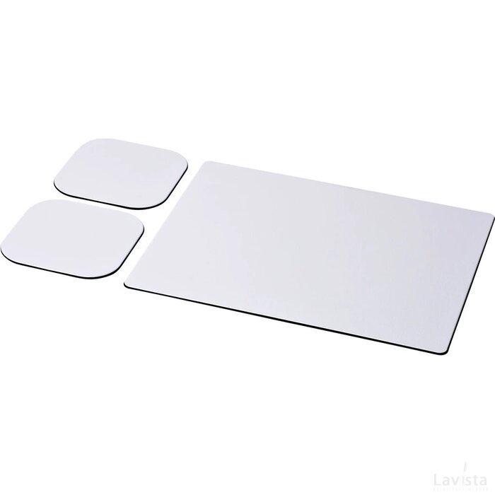 Brite-Mat® combiset 3 van muismat en onderzetter Zwart