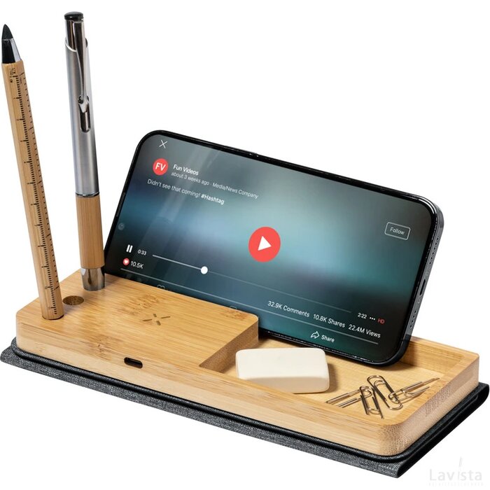 Hossian Draadloze Oplader Muismat Donker Grijs