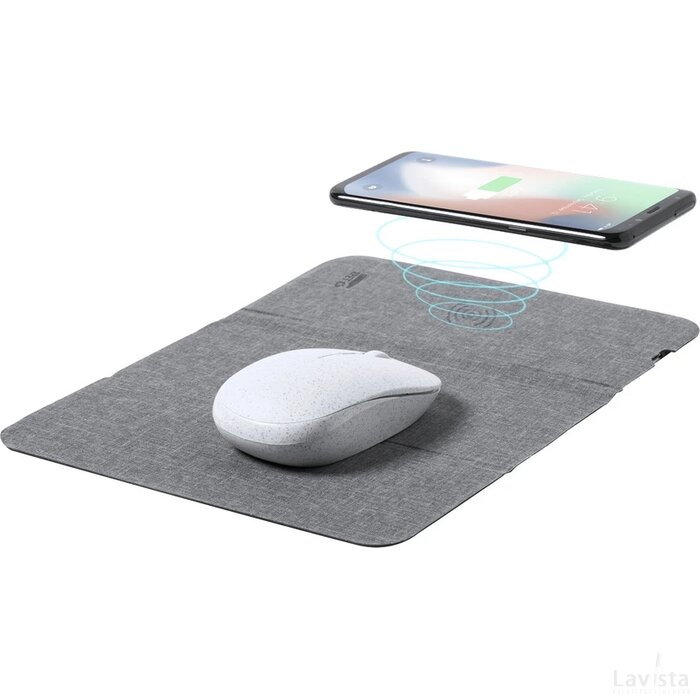 Kimy Muismat Met Draadloze Oplader Donker Grijs