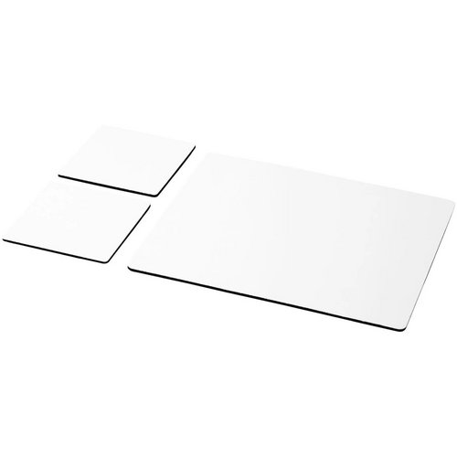 Q-Mat® driedelige combiset van muismat en onderzetter 3 Zwart