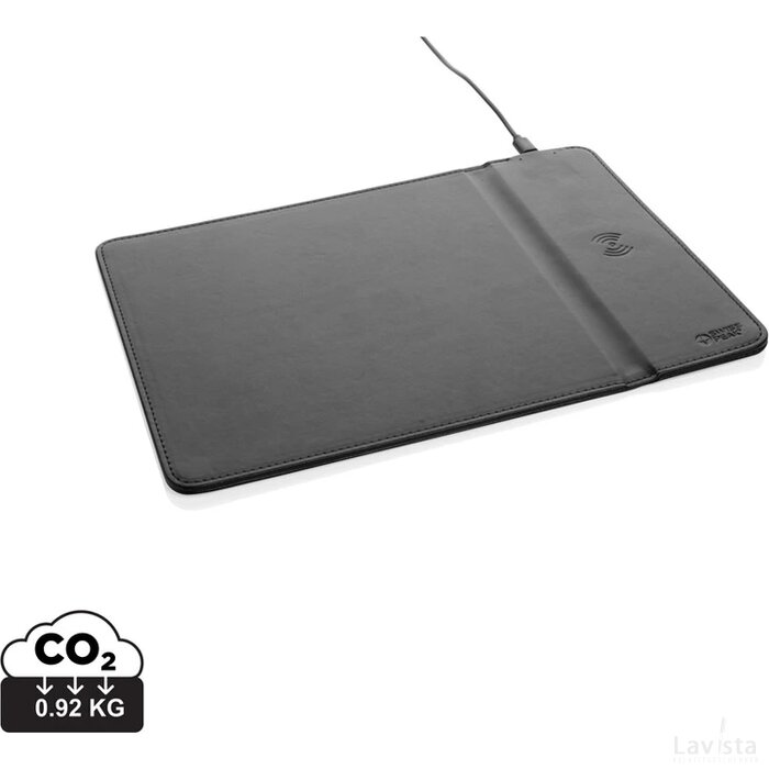 Swiss Peak RCS gerecycled PU 10W draadloze oplader muismat zwart