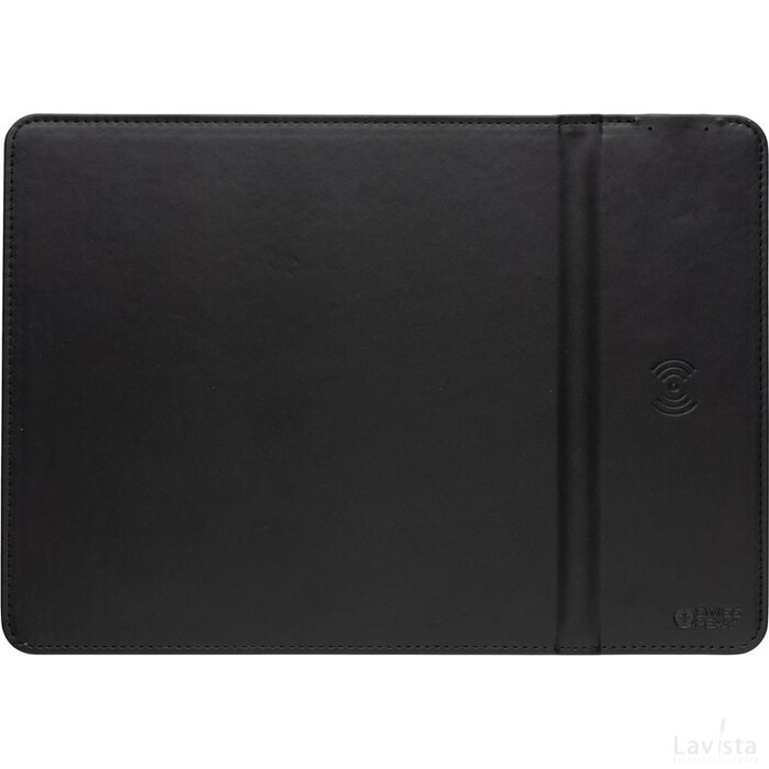 Swiss Peak RCS gerecycled PU 10W draadloze oplader muismat zwart