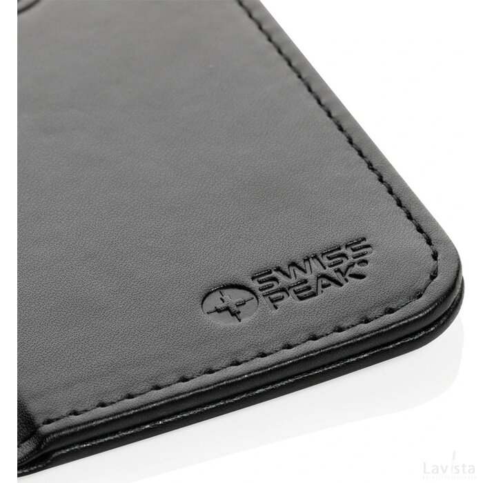 Swiss Peak RCS gerecycled PU 10W draadloze oplader muismat zwart