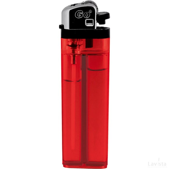 Aansteker Go wegwerp transparant rood