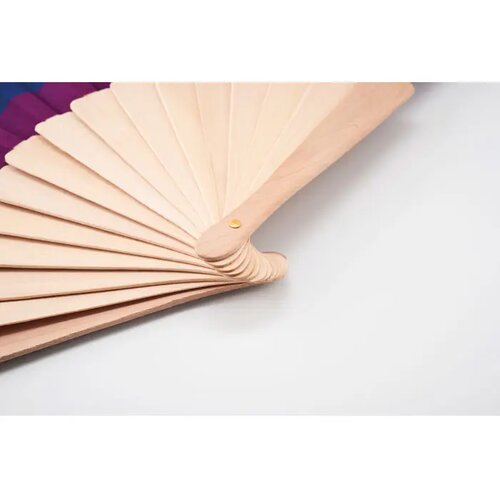 Houten regenboog handwaaier Bowfan multicolour