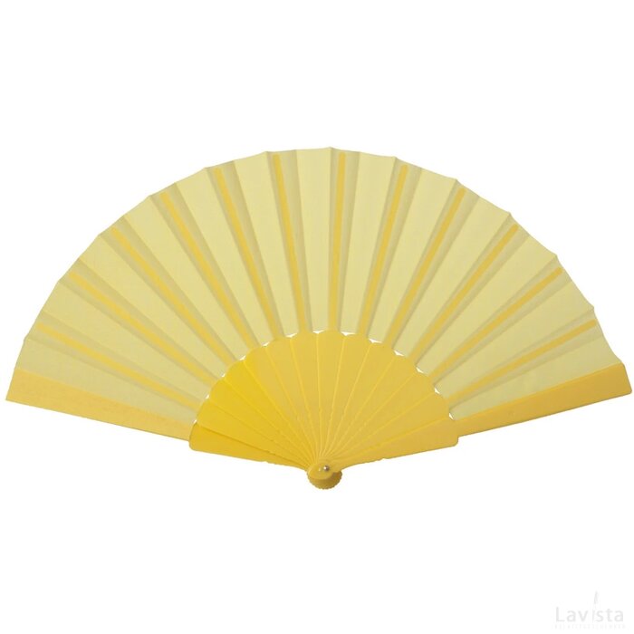 Opvouwbare Waaier Met Plastic Handgreep | Geel |