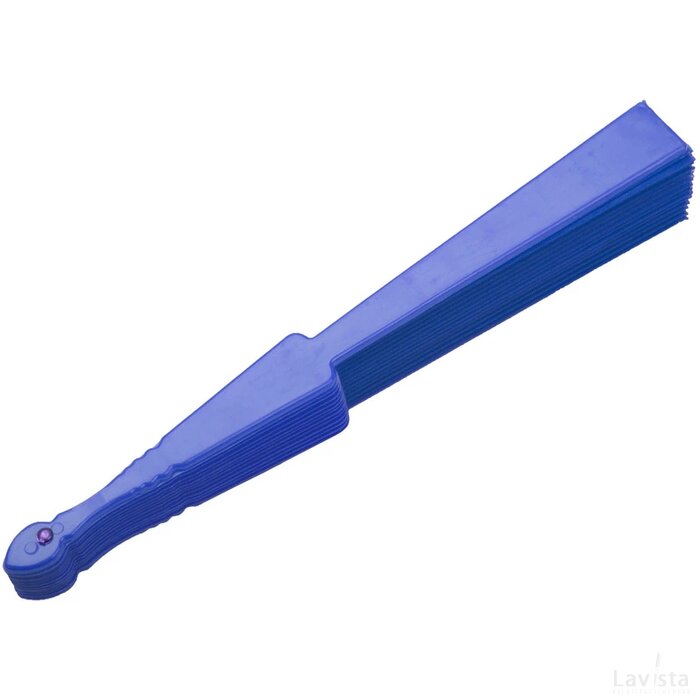 Opvouwbare Waaier Met Plastic Handgreep | Kobalt Blauw |