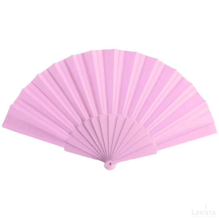 Opvouwbare Waaier Met Plastic Handgreep | Licht Roze |
