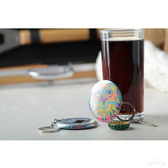 Magbadge Bottle Button Met Pin En Flesopener Zilver