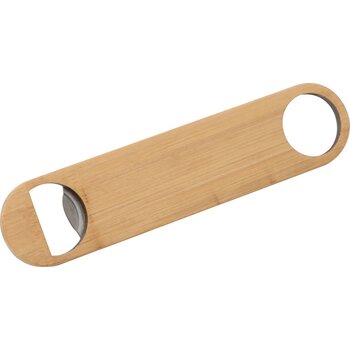 Flessenopener van bamboe beige