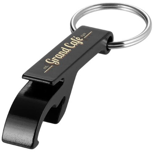 Tao sleutelhanger met fles en blikopener Zwart