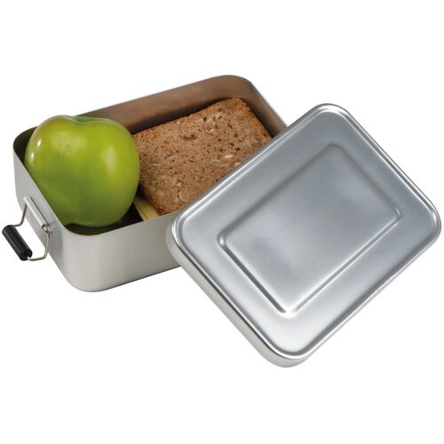 Lunchbox of broodtrommel van alumninium grijs silvergrey