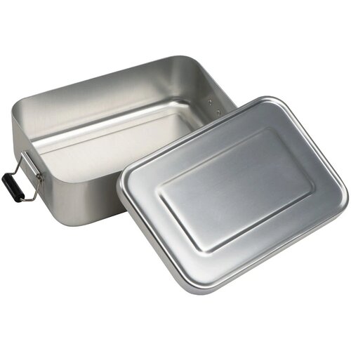 Lunchbox of broodtrommel van alumninium grijs silvergrey