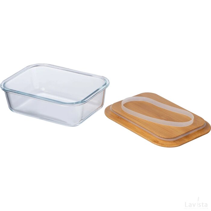 Lunchbox van hardglas (borosilicaatglas) transparant