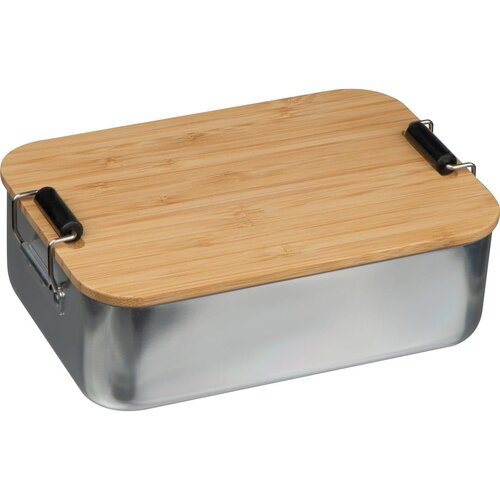 Lunchbox van RVS 1 liter inhoud grijs silvergrey
