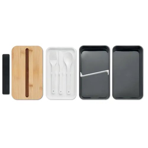 Gerecycled pp lunchbox Wint zwart