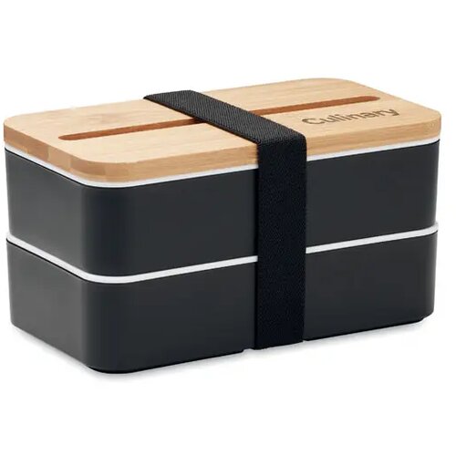 Gerecycled pp lunchbox Wint zwart