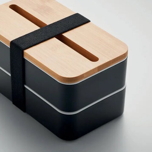 Gerecycled pp lunchbox Wint zwart