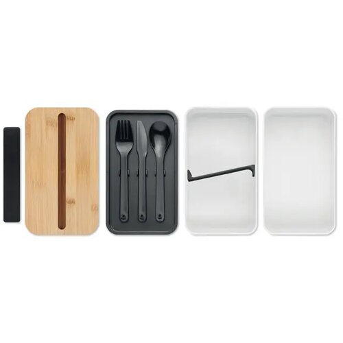 Gerecycled pp lunchbox Wint wit
