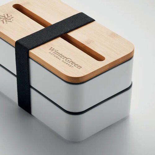 Gerecycled pp lunchbox Wint wit