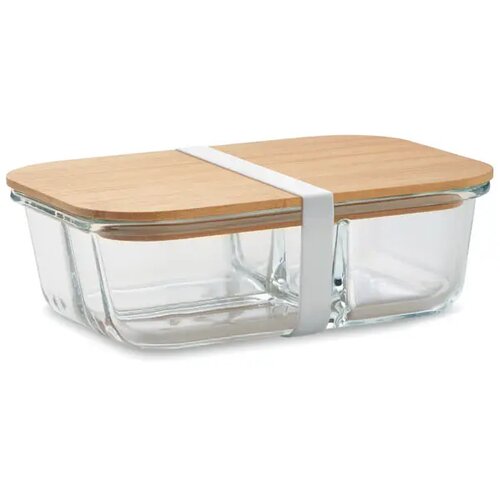 Glazen lunchbox bamboe deksel Tundra 3 transparant