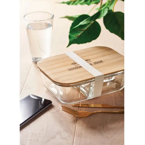 Glazen lunchbox bamboe deksel Tundra 3 transparant