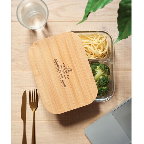 Glazen lunchbox bamboe deksel Tundra 3 transparant
