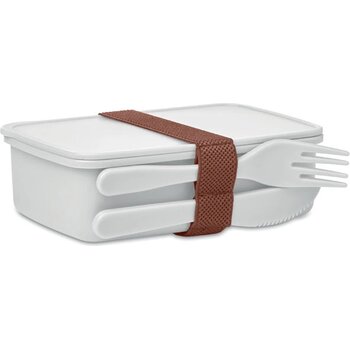 Lunchbox met bestek 700ml Sunday wit Lunchbox met bestek 700ml Sunday wit