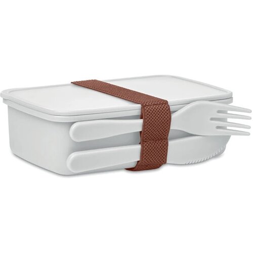 Lunchbox met bestek 700ml Sunday wit