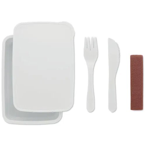 Lunchbox met bestek 700ml Sunday wit