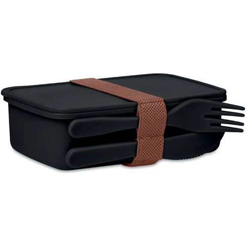 Lunchbox met bestek 700ml Sunday zwart