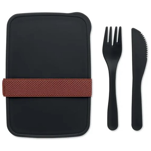 Lunchbox met bestek 700ml Sunday zwart
