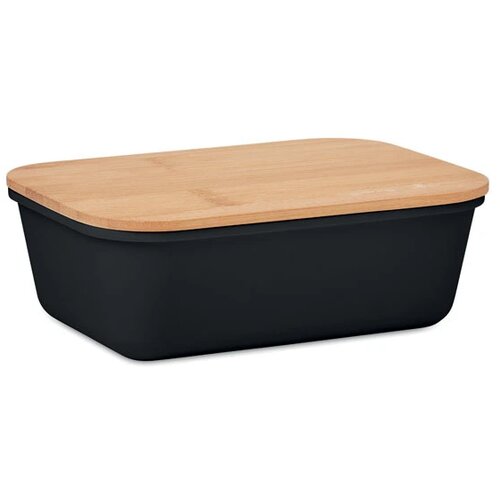 Lunchbox pp bamboe deksel 1l Thursday zwart