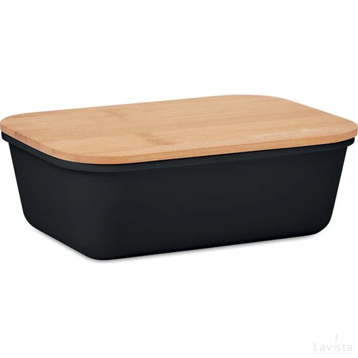 Lunchbox pp bamboe deksel 1l Thursday zwart