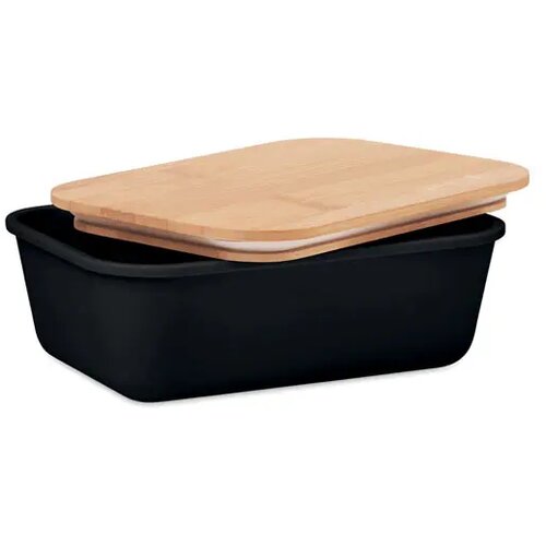 Lunchbox pp bamboe deksel 1l Thursday zwart