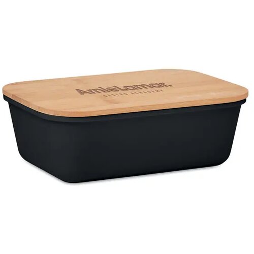 Lunchbox pp bamboe deksel 1l Thursday zwart