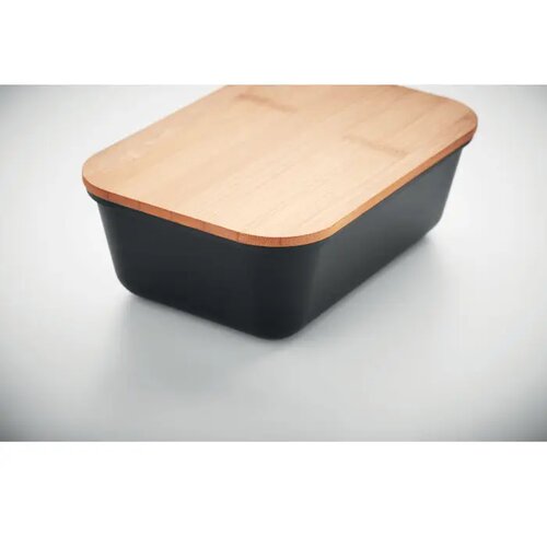 Lunchbox pp bamboe deksel 1l Thursday zwart