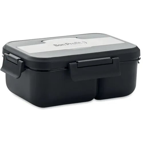 Lunchdoos met bestek in pp 1l Makan zwart
