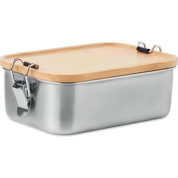 Rvs lunchbox 750ml Sonabox hout