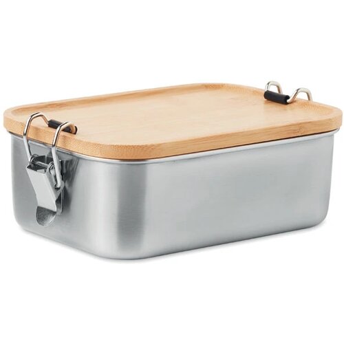 Rvs lunchbox 750ml Sonabox hout