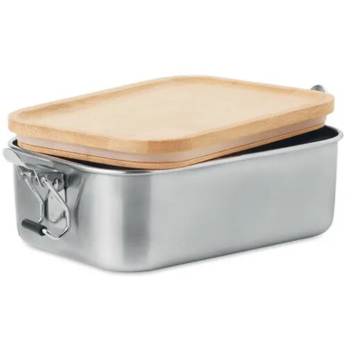 Rvs lunchbox 750ml Sonabox hout
