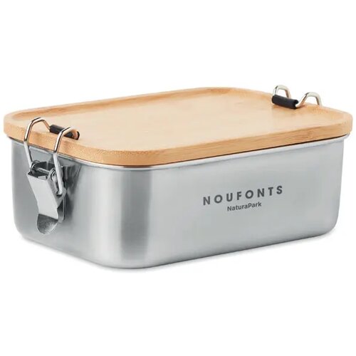 Rvs lunchbox 750ml Sonabox hout