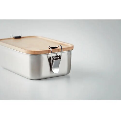 Rvs lunchbox 750ml Sonabox hout