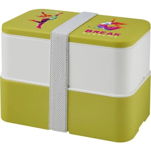 MIYO dubbellaagse lunchtrommel Lime, Wit, Wit Lime/Wit/Wit