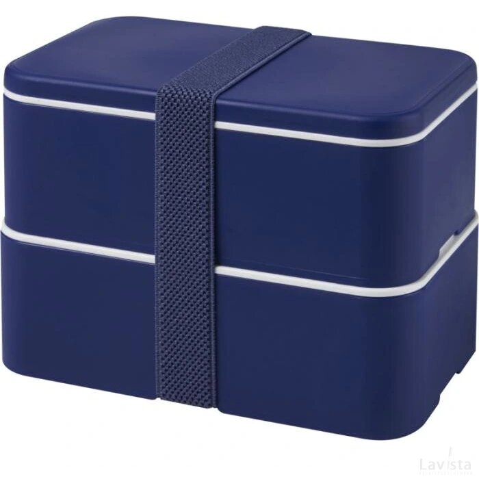 MIYO dubbellaagse lunchtrommel Blauw, Blauw, Blauw Blauw/Blauw/Blauw
