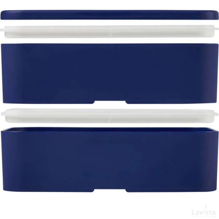 MIYO dubbellaagse lunchtrommel Blauw, Blauw, Blauw Blauw/Blauw/Blauw